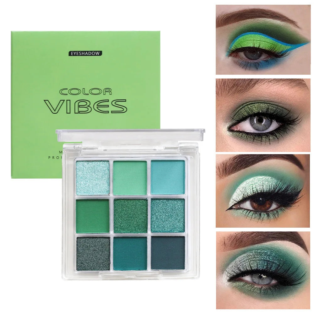 9-Grid Eyeshadow Palette Purple Glitter Pearlescent Matte Eye Shadow Shimmer Makeup Long Lasting Women Beauty Eye Cosmetics