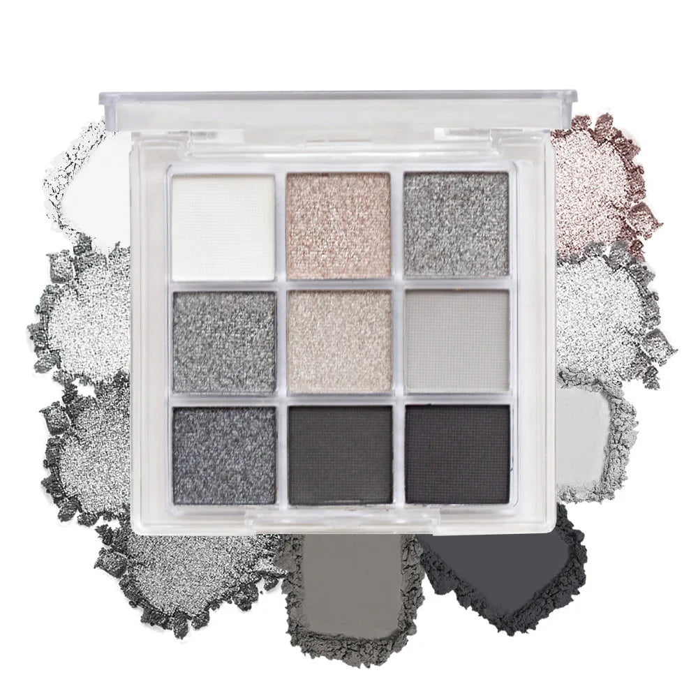 9-Grid Eyeshadow Palette Purple Glitter Pearlescent Matte Eye Shadow Shimmer Makeup Long Lasting Women Beauty Eye Cosmetics