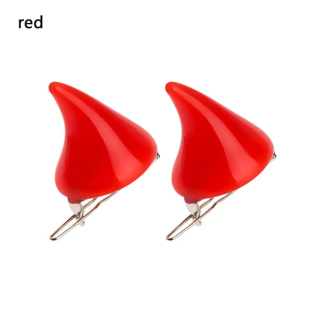 2PCS Fashion New Small Demon OX Horn Hair Clips Women Grils Halloween Party Cosplay Pin Hairpins Headwear Hair Styling Accessory