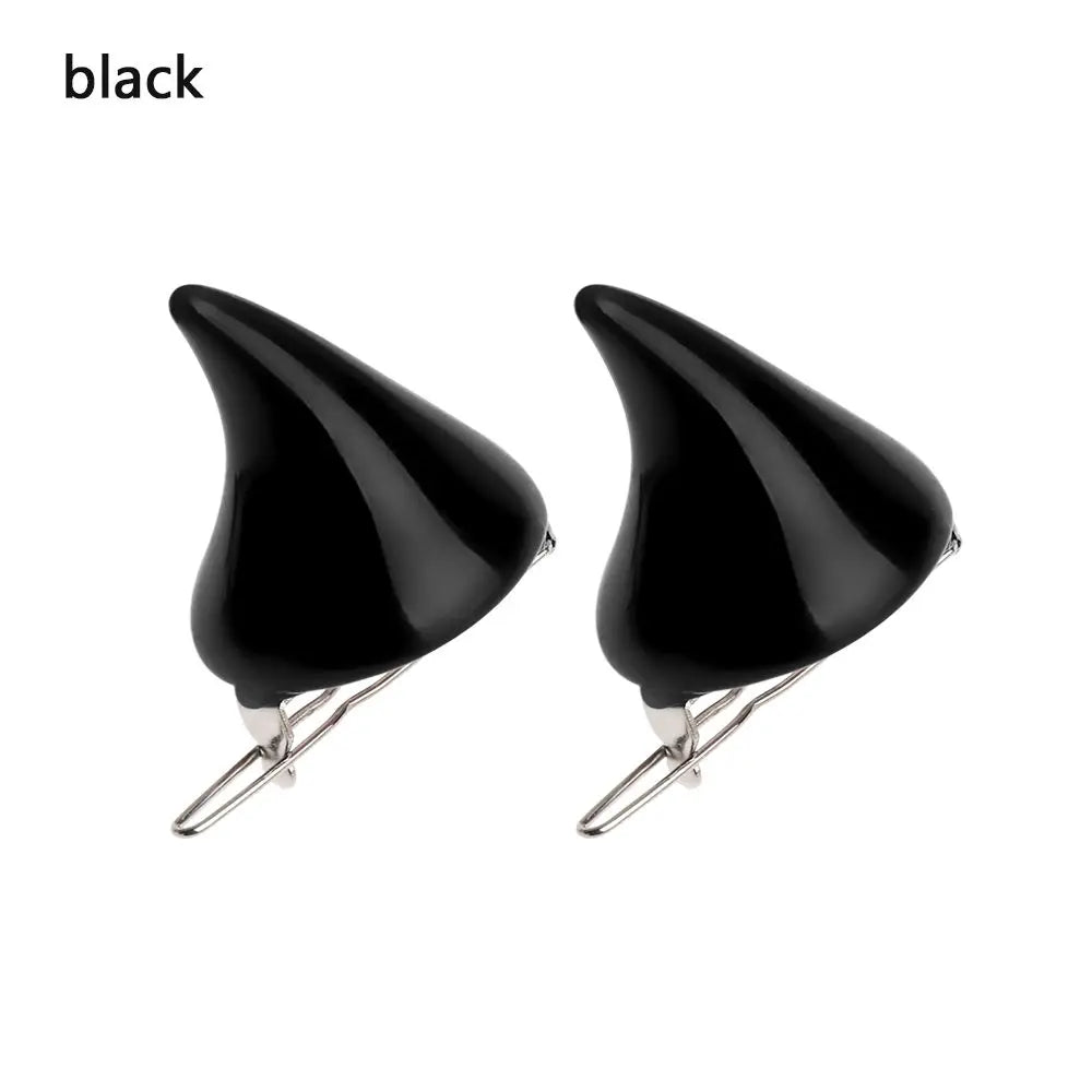 2PCS Fashion New Small Demon OX Horn Hair Clips Women Grils Halloween Party Cosplay Pin Hairpins Headwear Hair Styling Accessory