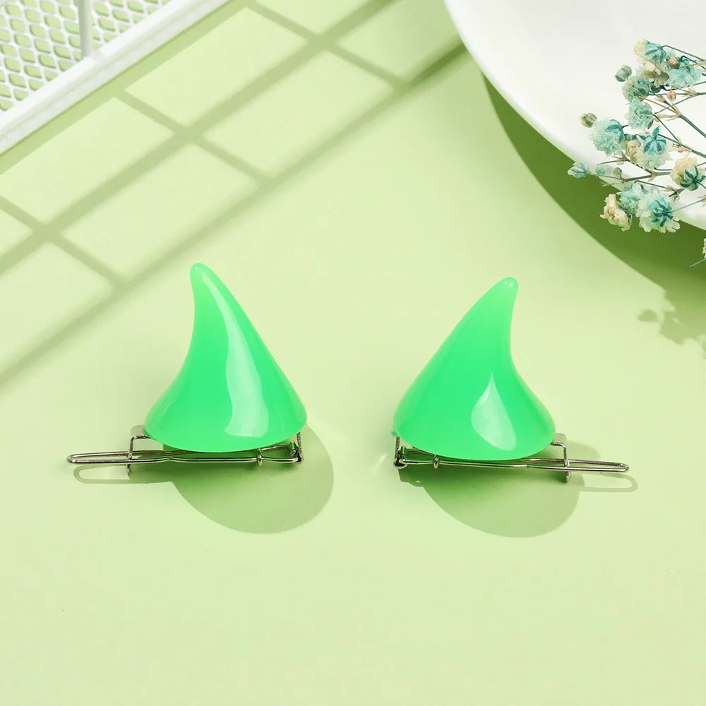 2PCS Fashion New Small Demon OX Horn Hair Clips Women Grils Halloween Party Cosplay Pin Hairpins Headwear Hair Styling Accessory